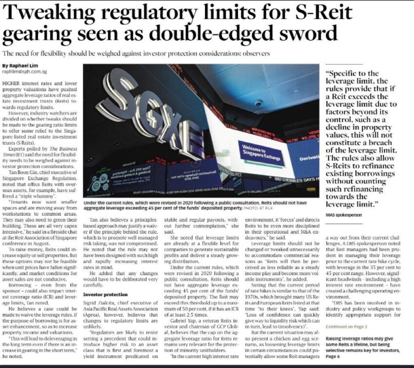 Tweaking Regulatory Gearing Limit for S-REITs ...